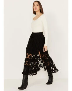 Shyanne Women's Diamond Embroidered Mesh Skirt -Ariat Store 2000386670 001 P2