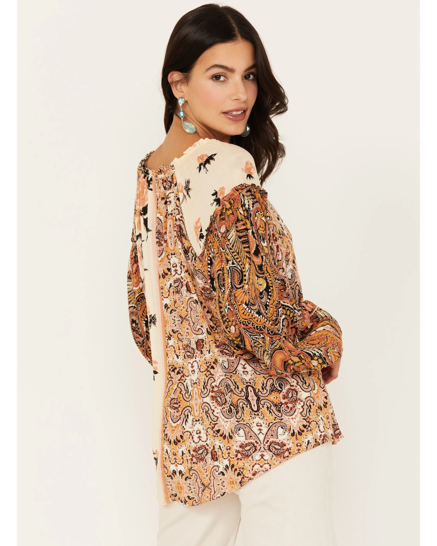 Free People Women's Gemini Pieced Western Blouse 5 Free People Women's Gemini Pieced Western Blouse - Image 3