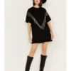 Rock & Roll Denim Women's Metal Fringe Short Sleeve Mini Dress 2 Rock & Roll Denim Women's Metal Fringe Short Sleeve Mini Dress -Ariat Store 2000387603 001 P1