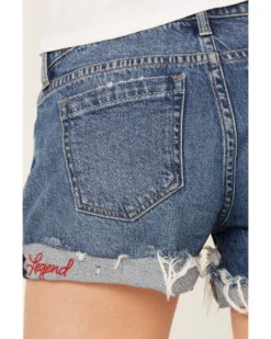 Lucky Brand Women's Medium Wash Seeing Stars Low Rise Distressed Shorts -Ariat Store 2000388110 414 P4