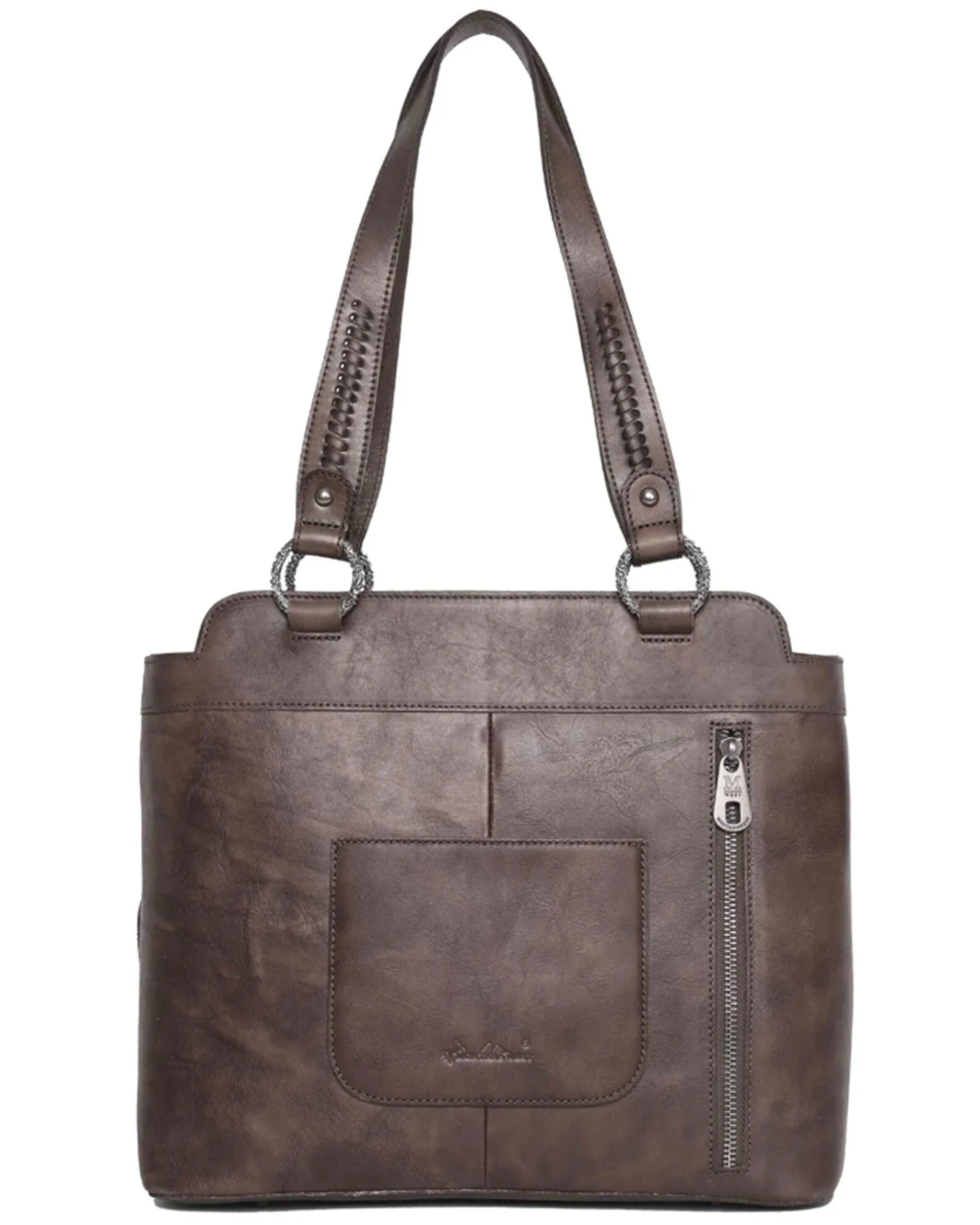 Montana West Women's Floral Tooled Hair-On Leather Concealed Carry Tote Bag 4 Montana West Women's Floral Tooled Hair-On Leather Concealed Carry Tote Bag - Image 2
