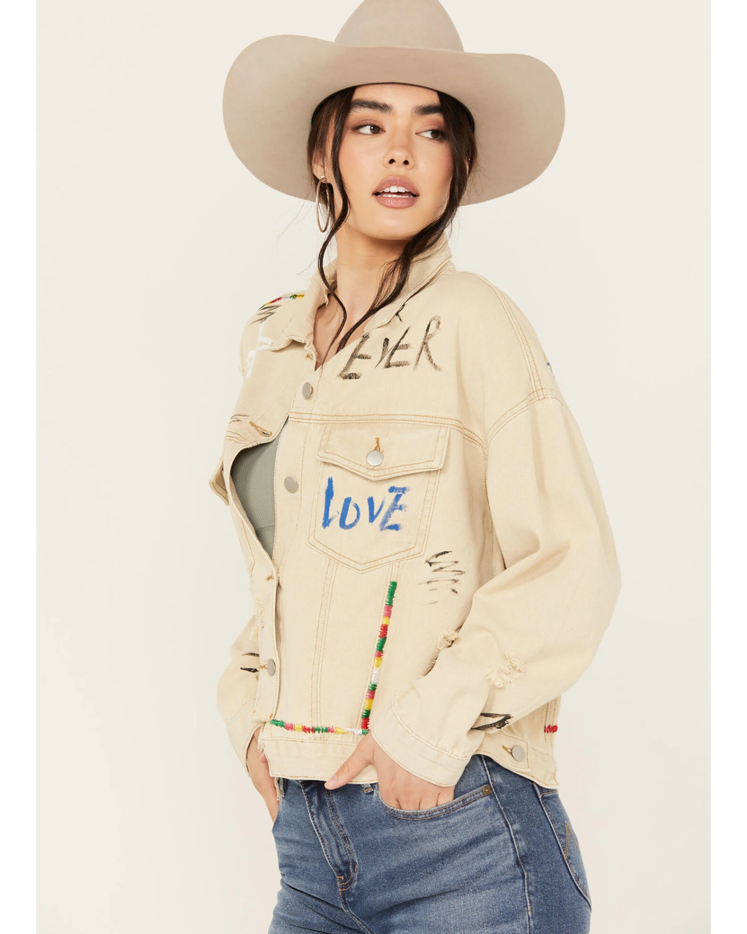 POL Women's Drawing Embellished Jacket 5 POL Women's Drawing Embellished Jacket - Image 3