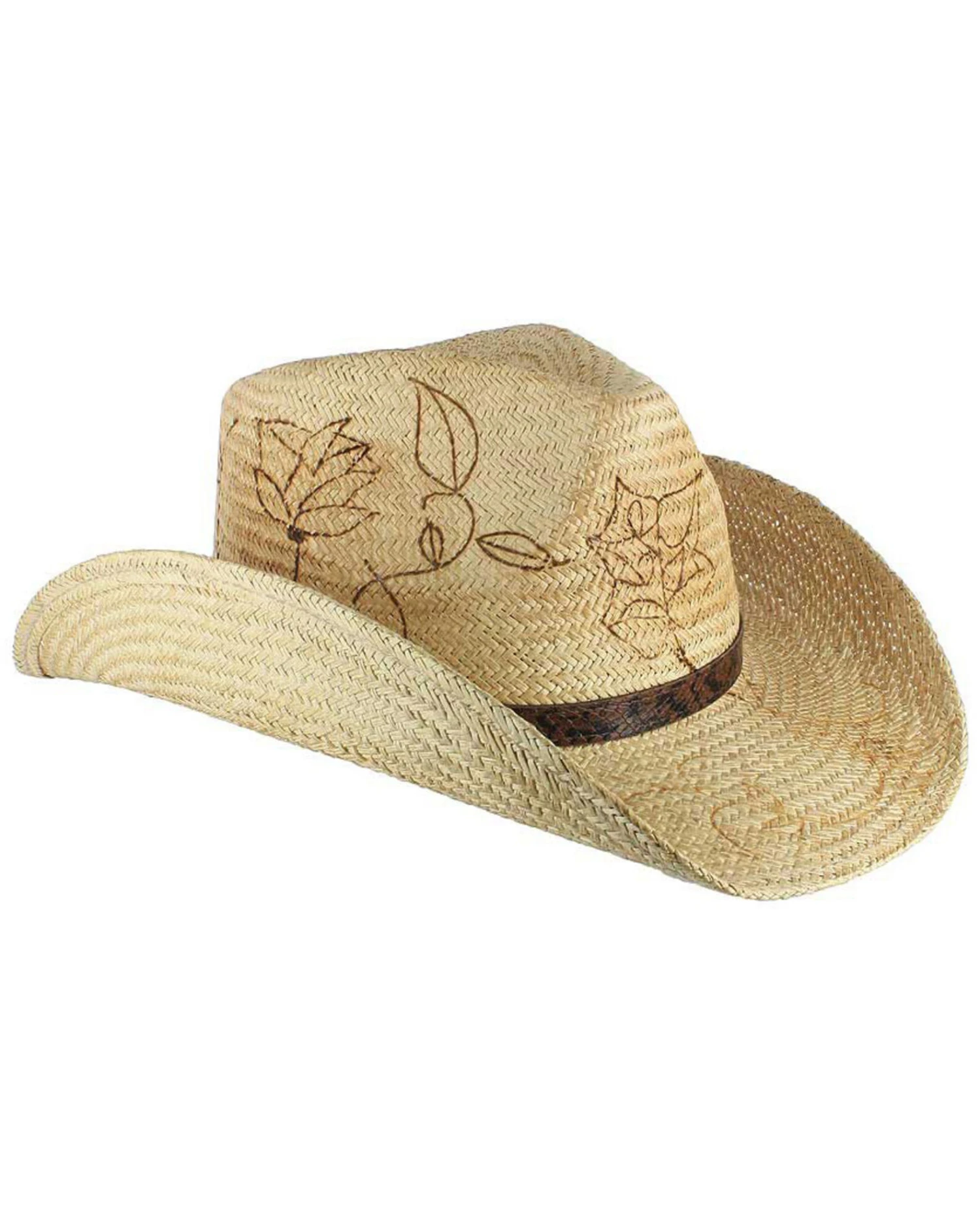 Shyanne Women's Floral Branded Straw Hat 4 Shyanne Women's Floral Branded Straw Hat - Image 2